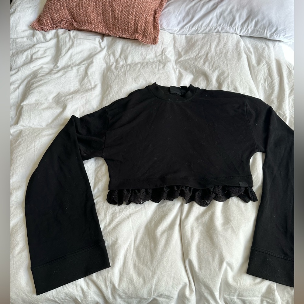 Fenty Puma Crop Lace Sweatshirt Wide Sleeve